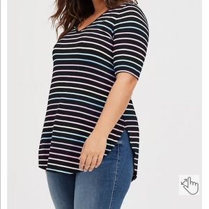 Torrid super soft tunic multi stripe black